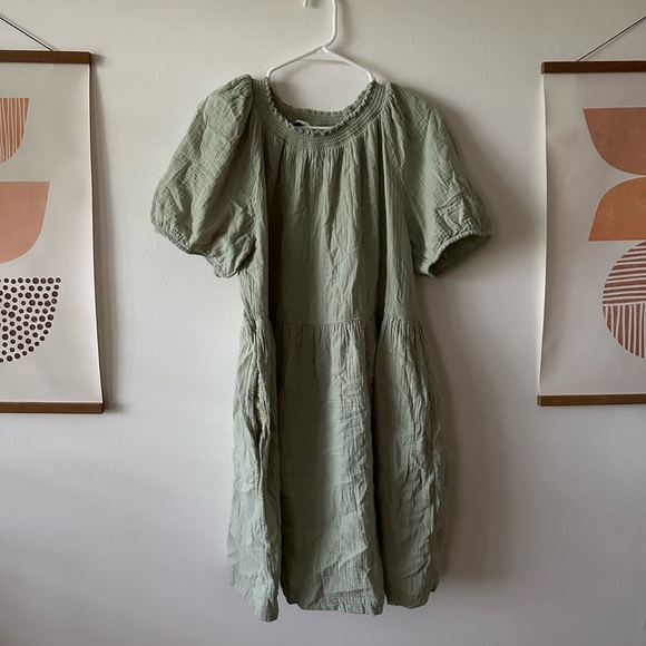 universal thread green dress NWT Universal Thread Goods Co Dress Sz S Womens Puff Short Sleeve Citron Green